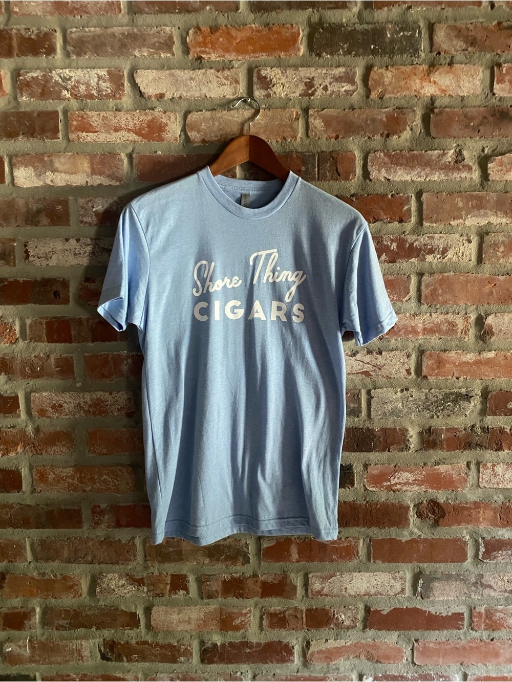 Next Level Apparel Light Blue "Shore Thing CIGARS" Graphic Tee